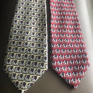 Ties by Rene Shagal. Elephants., NEW. Vintage 1990
